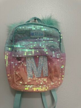 Justice Sequin Ombre Kids Backpack in Mint and Pink